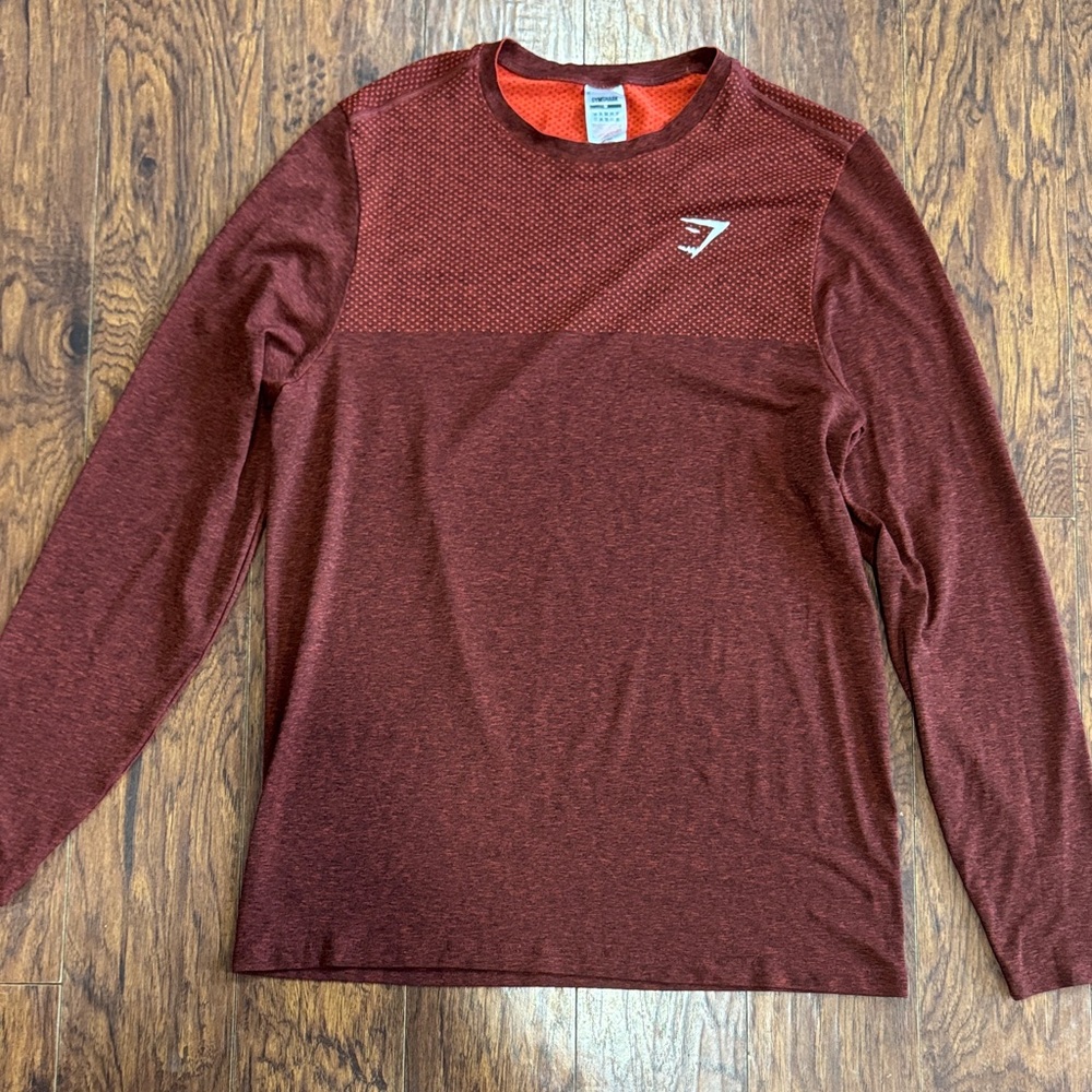 Gymshark Burgundy Long Sleeve Tee